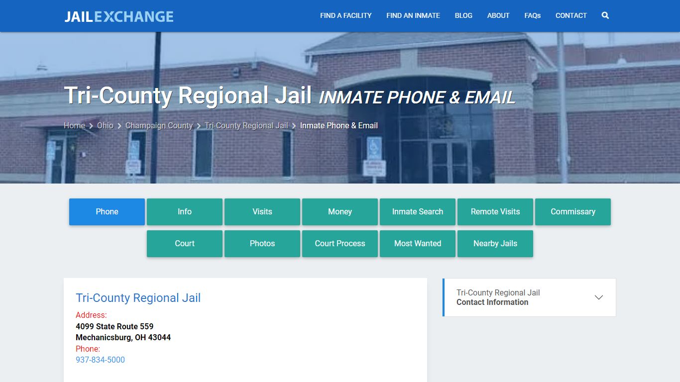 Inmate Phone - Tri-County Regional Jail, OH - Jail Exchange